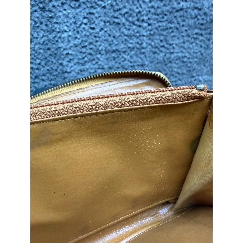 Vintage 70's 80's Christian Dior Pebbled Leather Zip-Around Continental Wallet